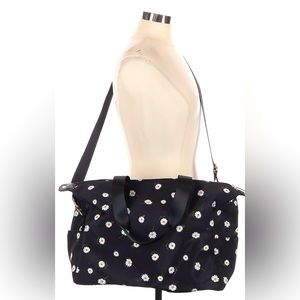 NWT Alice & Olivia Tote Duffle Weekender bag Blue Canvas Daisy pnt matching hat
